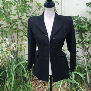 Vintage Ladies Black Suit Jacket Sz: 4